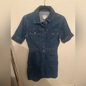 a.n.a Blue Notched Collar Mini Dress